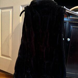 Black Mink Faux Fur Hook Vest and scarf